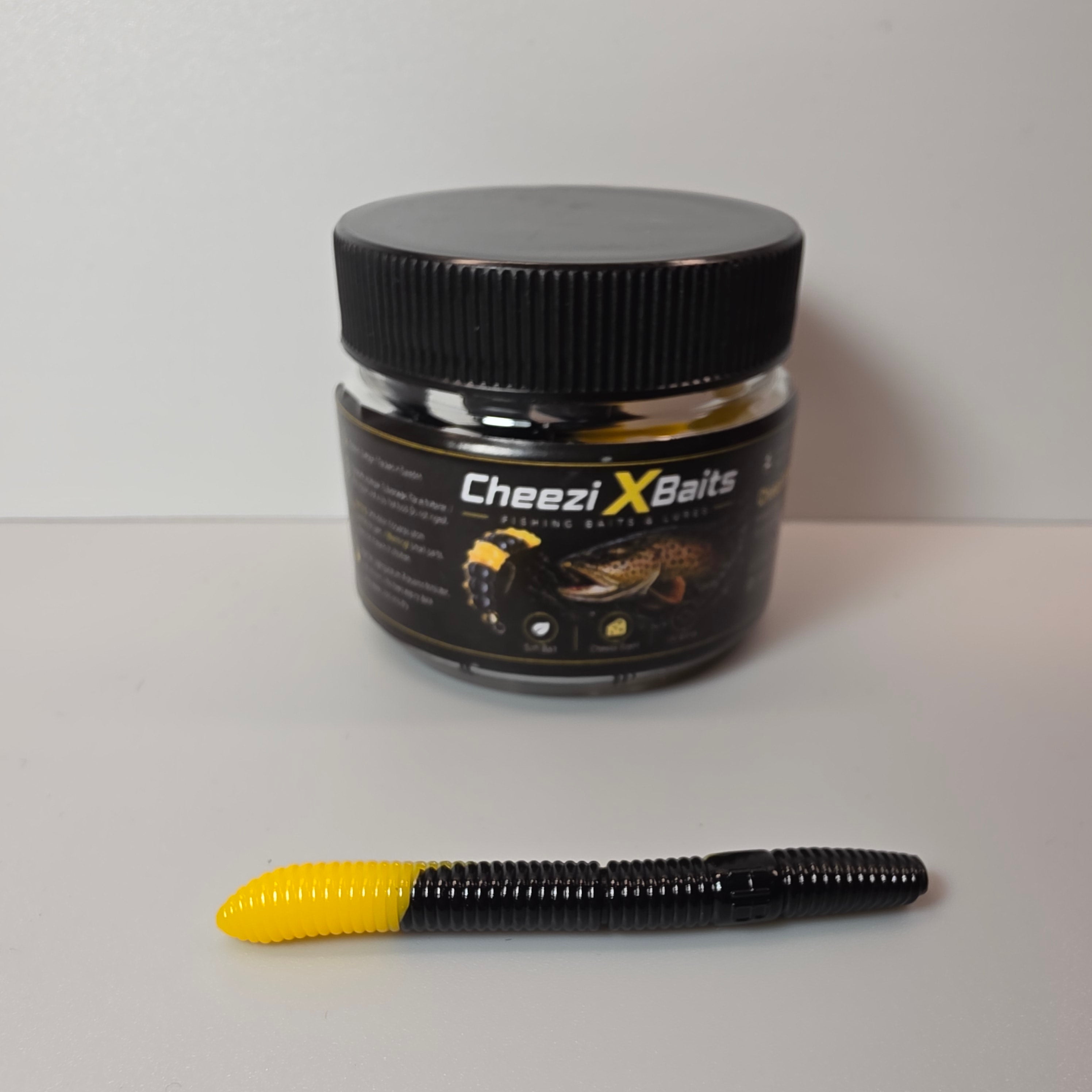 Slim Worm Black & Yellow 55 mm · 1.25 g