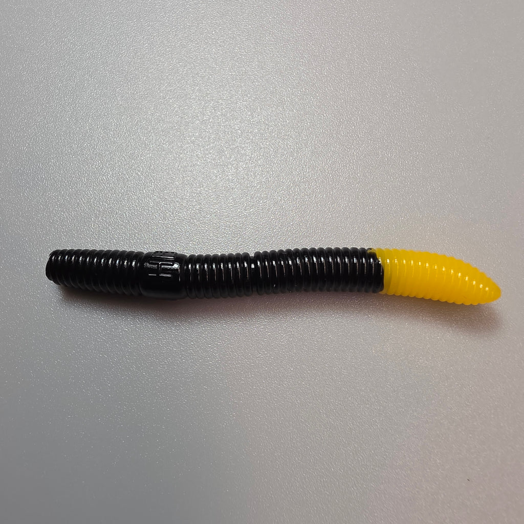Slim Worm Black & Yellow 55 mm · 1.25 g