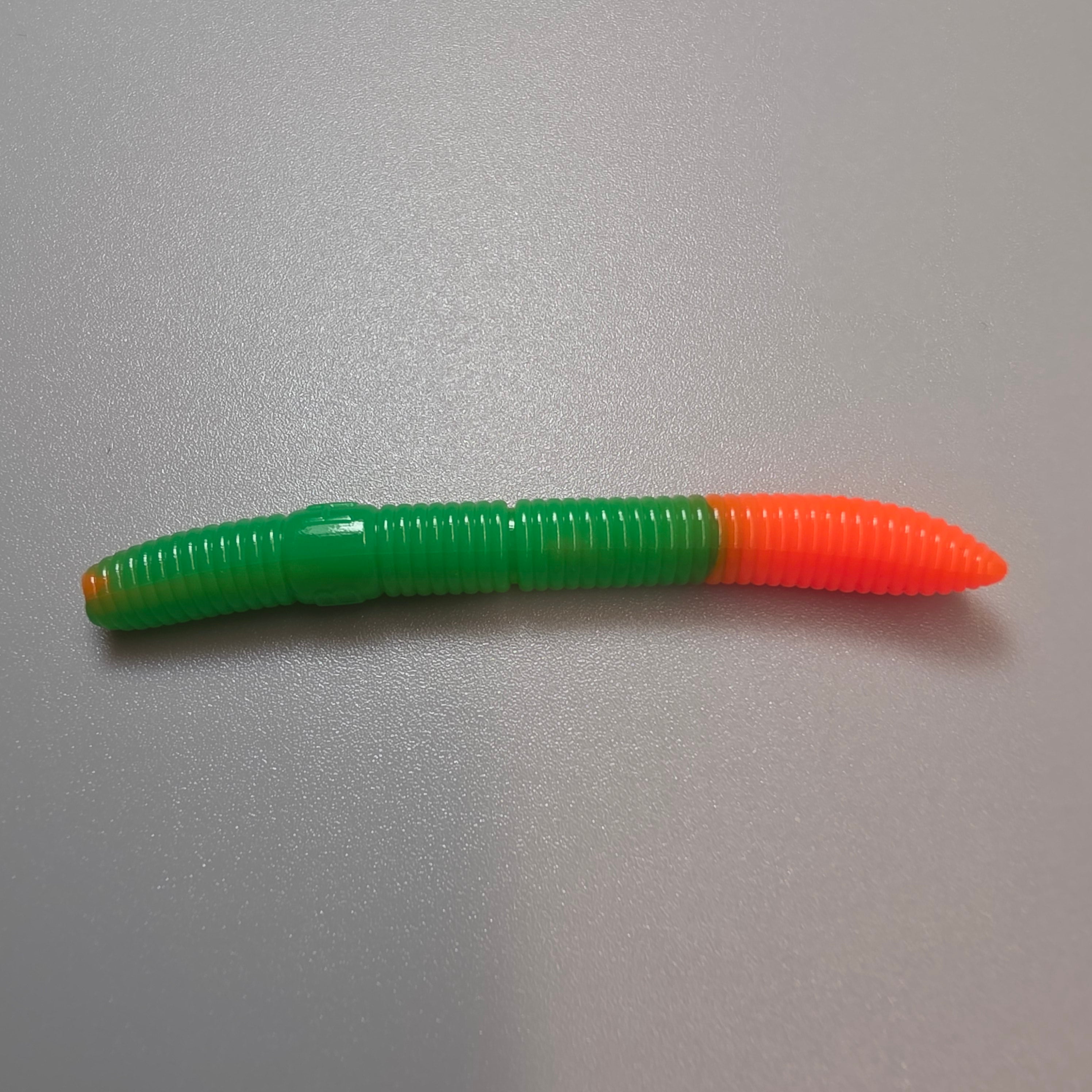 Slim Worm Green & Orange 55 mm · 1.25 g