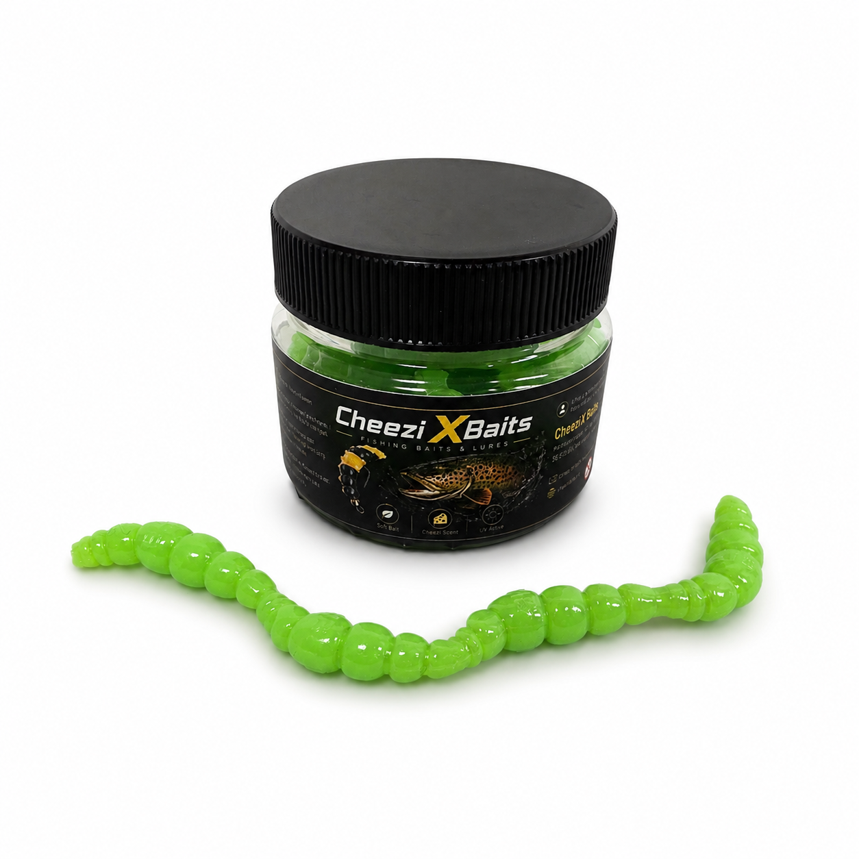 Quad Larva Chartreuse Green 135 mm · 3.5 g