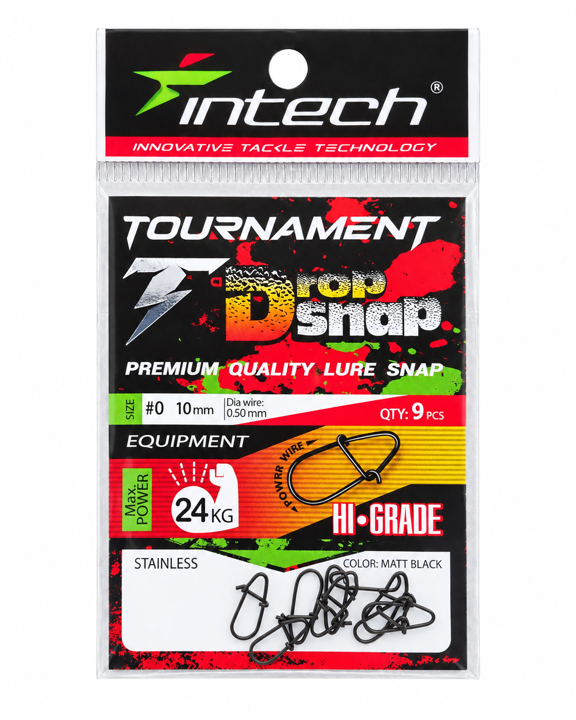 Intech Tournament Drop Snap – Size #0, 9 pcs