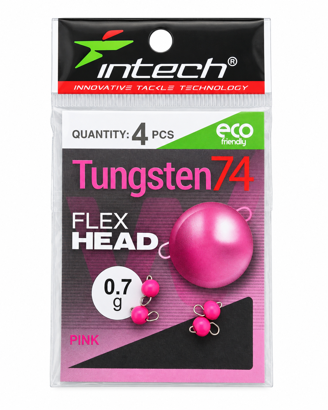 Intech Tungsten 74 Flex Head – 0.7 g Gloss Pink UV, 4 pcs