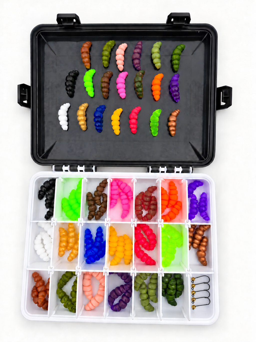 Set M - Mix 13 - 80 Magnum Mini baits + 5 hooks