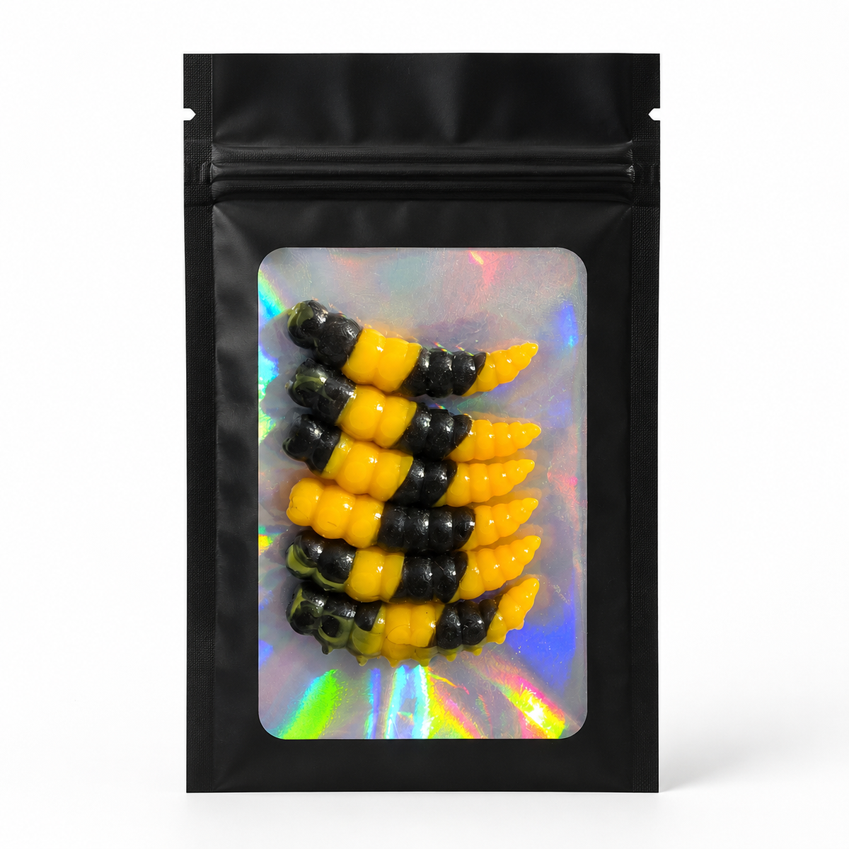 Micro Larva Black - Yellow & Black 33 mm · 0.9 g