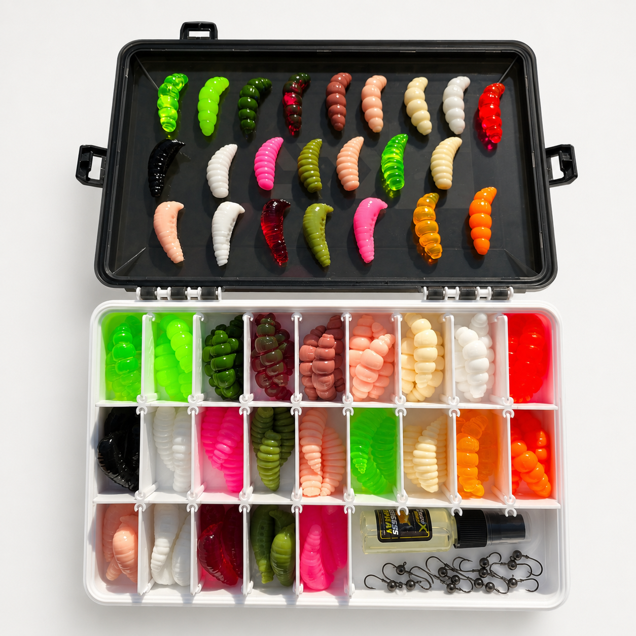 Set L Mix 4 - 92 baits - 10 hooks - 1 Cheese Spray