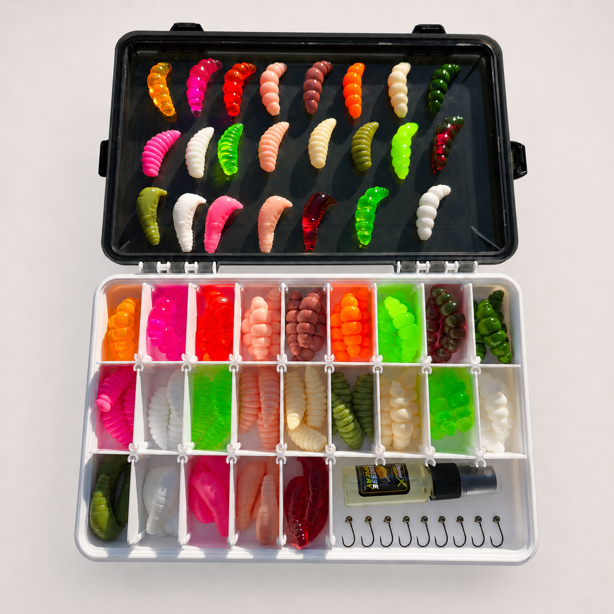 Set L Mix 3 - 92 baits - 10 hooks - 1 Cheese Spray