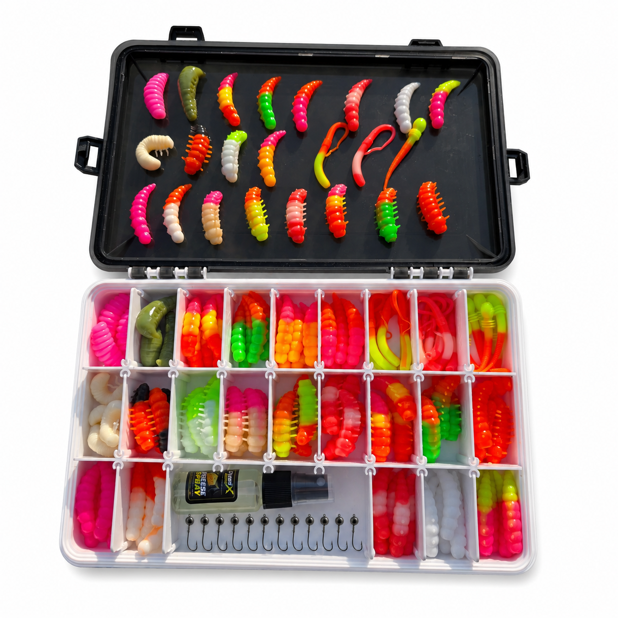 Set L Mix 1 - 126 baits - 10 hooks - 1 Cheese Spray