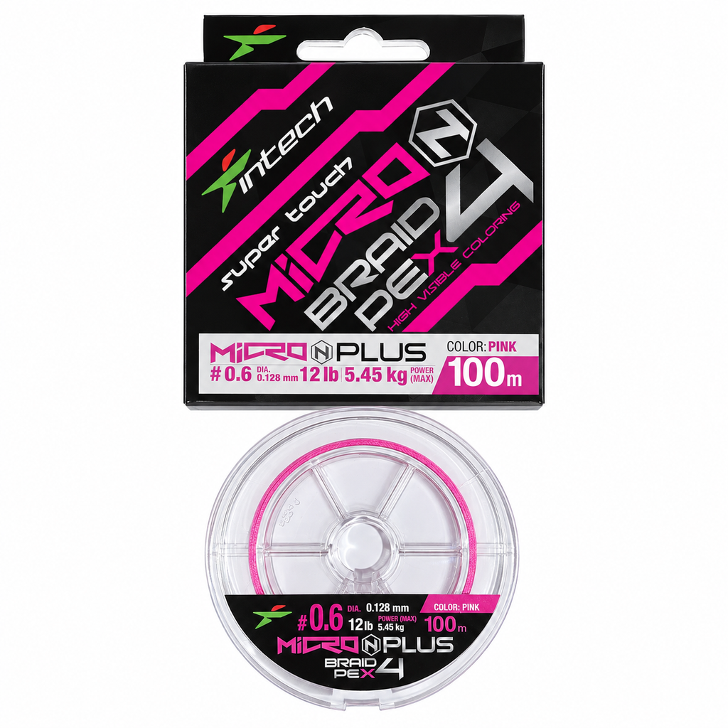 Intech MicroN PLUS PE X4 – PE #0.6, Pink, 100 m