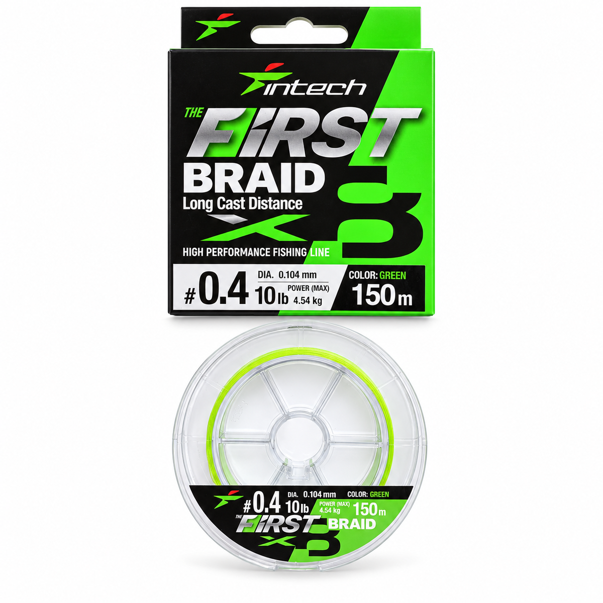 Intech First Braid X8 Green – PE #0.4, 150 m