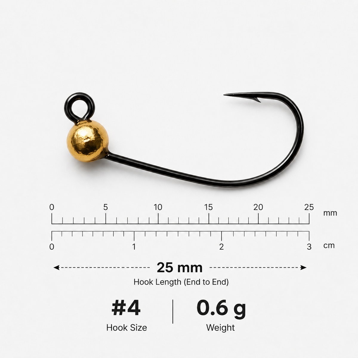 Tungsten Bead Trout Hooks – Size 4, 0.6 g, 10 pcs