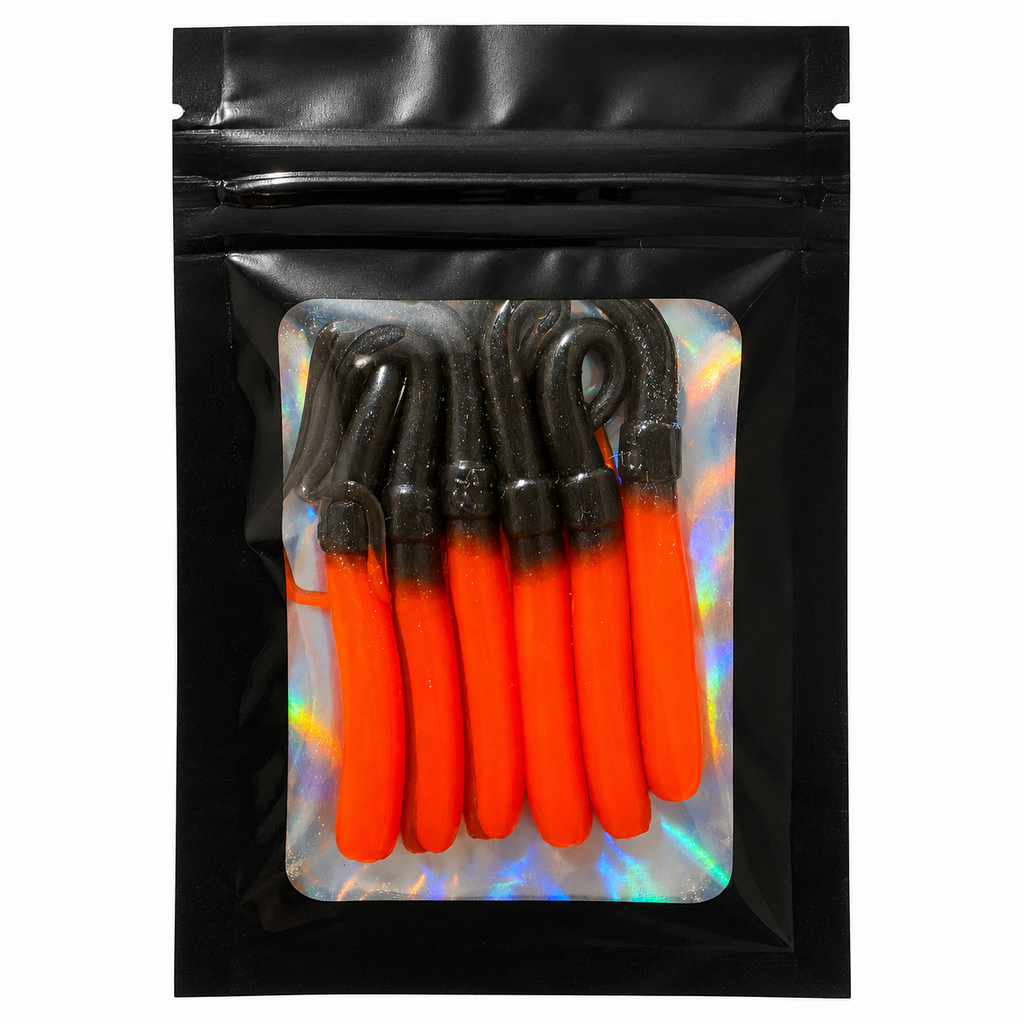 Ripple Worm Red & Black — Pack 6 pcs