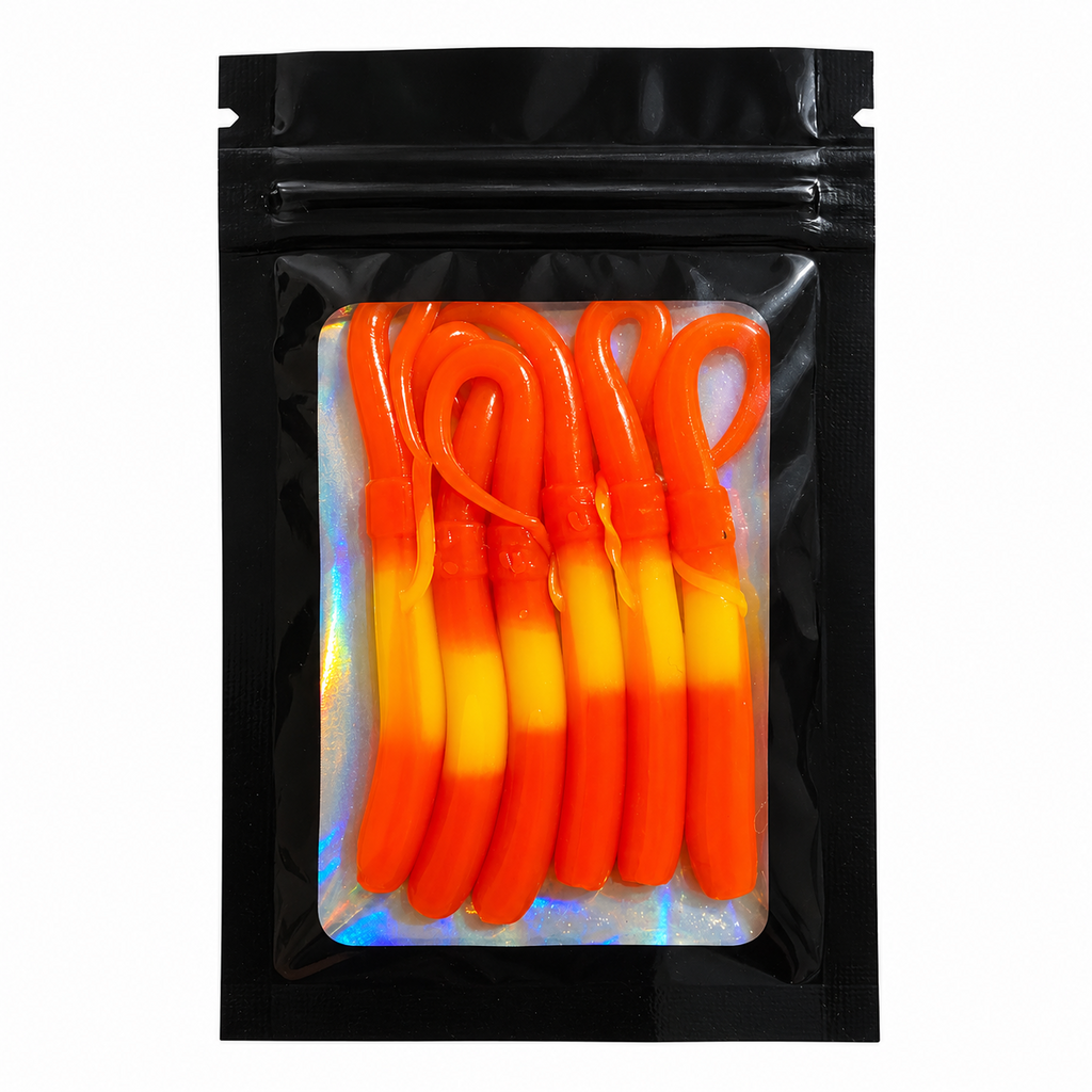 Ripple Worm Red - Yellow - Red — Pack 6 pcs